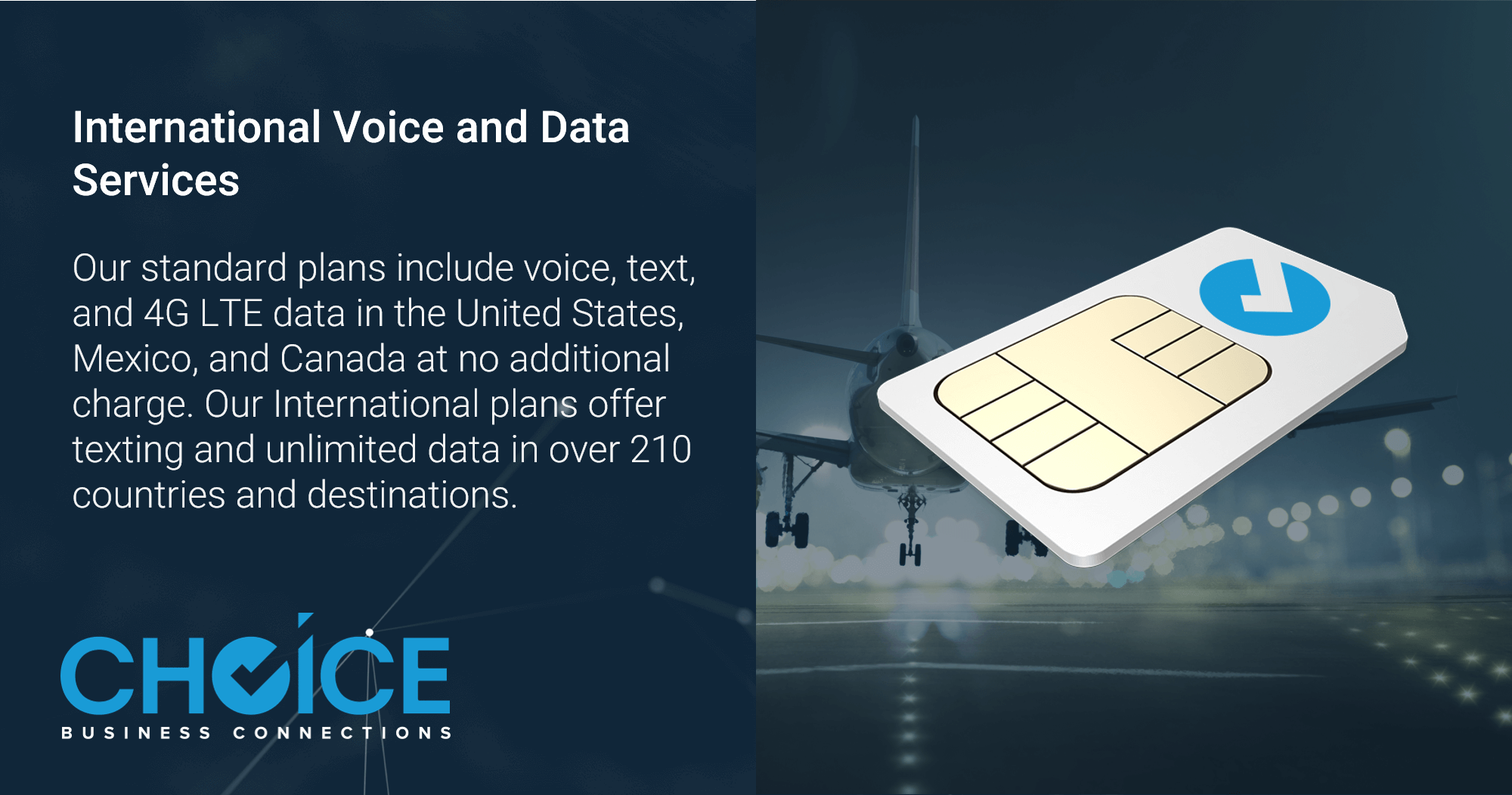 International Calling & Data Plans 4G LTE Choice Business Connections